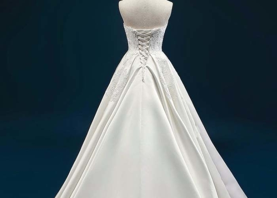 Netand Satin Champagne Bridal Ball Gowns For Ladies Strapless Multi Color Optional