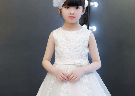 Embroidery Ivory Lace Flower Girl Dresses / Short Casual Simple Flower Girl Dresses