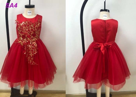 Les modèles de dentelle perlant la princesse demoiselle d'honneur s'habille/robes rouges de demoiselle d'honneur queue courte