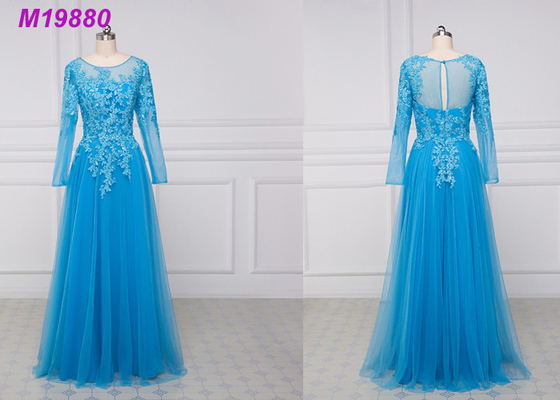 Voir la mère de bleu royal des robes de jeune mariée avec des douilles, mère de dentelle des costumes de jeune mariée
