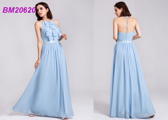 La mousseline de soie élégante long Occation spécial de robes de demoiselle d'honneur de mariage habille Vestido De Noiva