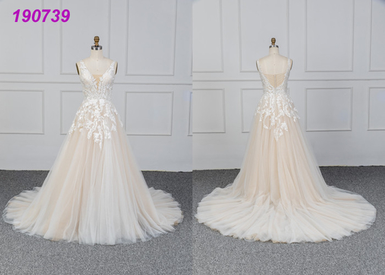 Robes de boule blanches de jeunes mariées assez pratiques, ressort et été de robe de mariage de robe de boule de dentelle
